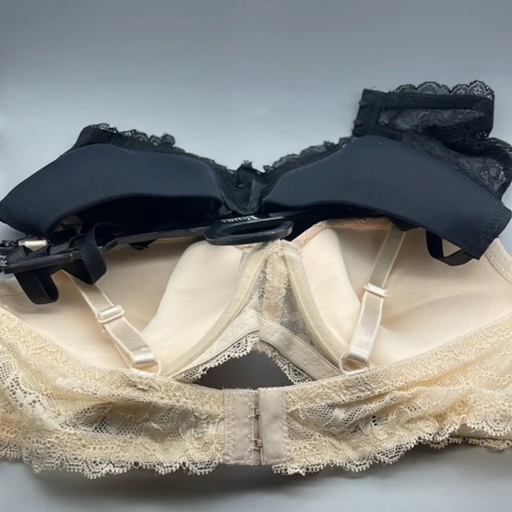 Felina Lace w/ Mesh Inset and Micro Light Lift Pushup Bra Pack of 2, 34B or 36B - Picture 6 of 9